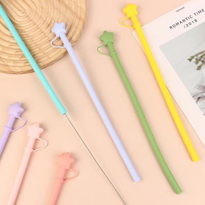 1Pc 12Inch Long Replacement Silicone Straw With Straw Cover Reusable Straw Compatible With 40/30 Oz Cup Tumbler With Brush