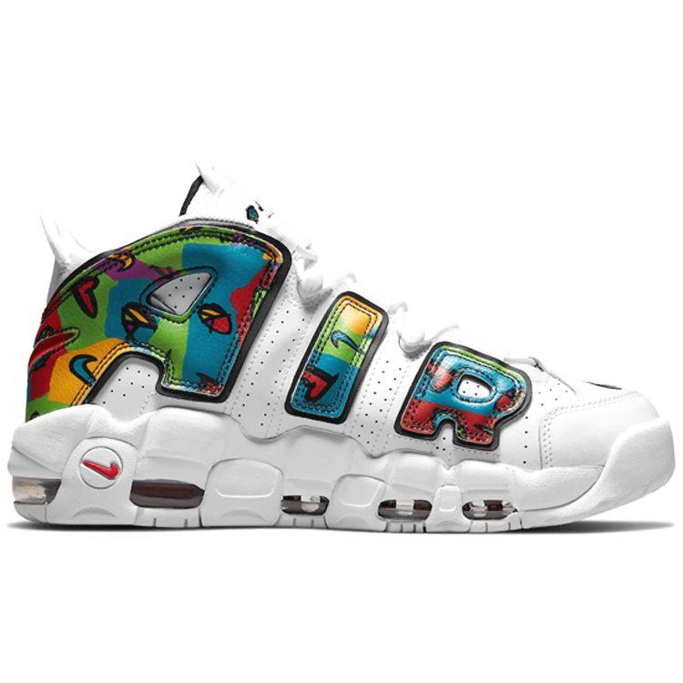 Nike Air More Uptempo Peace, Love, Basketbol Erkek Spor Ayakkabı Beyaz Siyah Üniversite-Altın DM8150-100