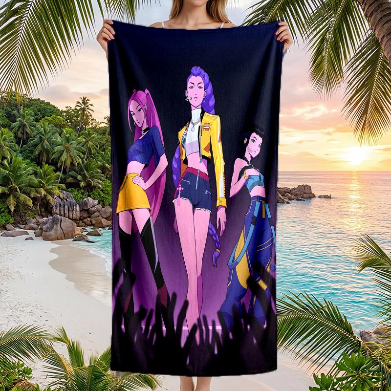 Kpop Hunter Fashion Beach Towel: Ideal for Summer Adventures Soft, absorbent and quick drying suitable for swimming and bathing