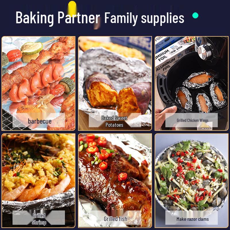 Kao Lesi Lebensmittelechte Aluminiumfolie für Backofen, Heißluftfritteuse und Grill