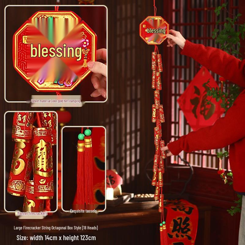 2026 Spring Festival Hanging Decorations: New Year Firecrackers, Lucky Bag, Chili, and Lantern Ornaments for Your Living Room
