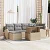 7-Piece Garden Sofa Set with Beige Cushions In Poly Rattan, 2-Seater Garden Sofa with Storage & Cushions 3357413