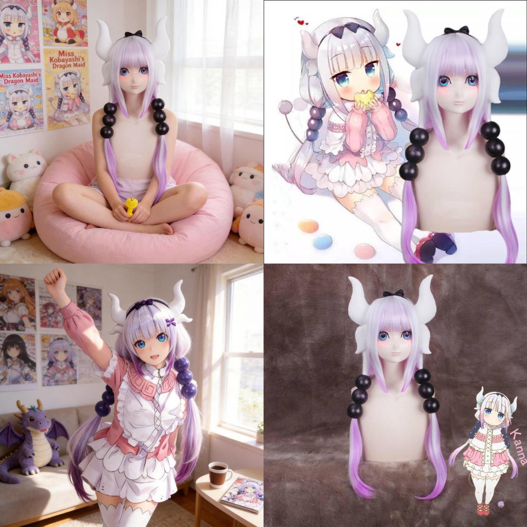 Miss Kobayashis Dragon Maid Cosplay Wig With High Temperature Silk For Enthusiasts