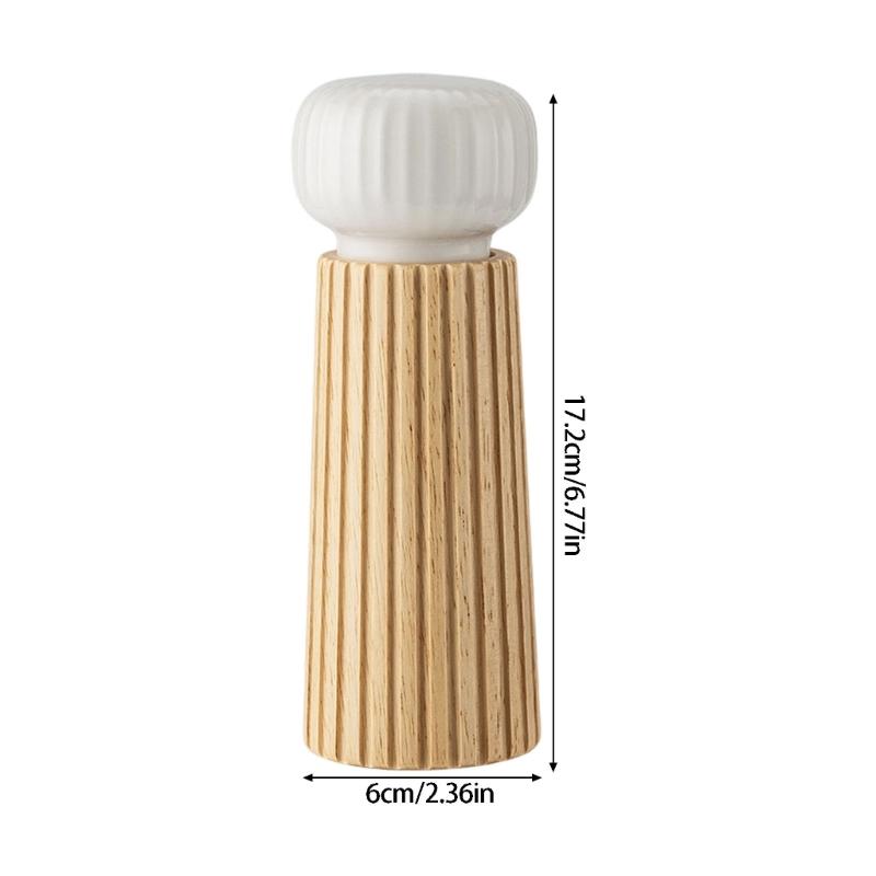 Macinapepe Macina Sale in Legno con Meccanismi Ceramici per Cucina, Conservazione Spezie e Macinatura Condimenti, Bottiglia