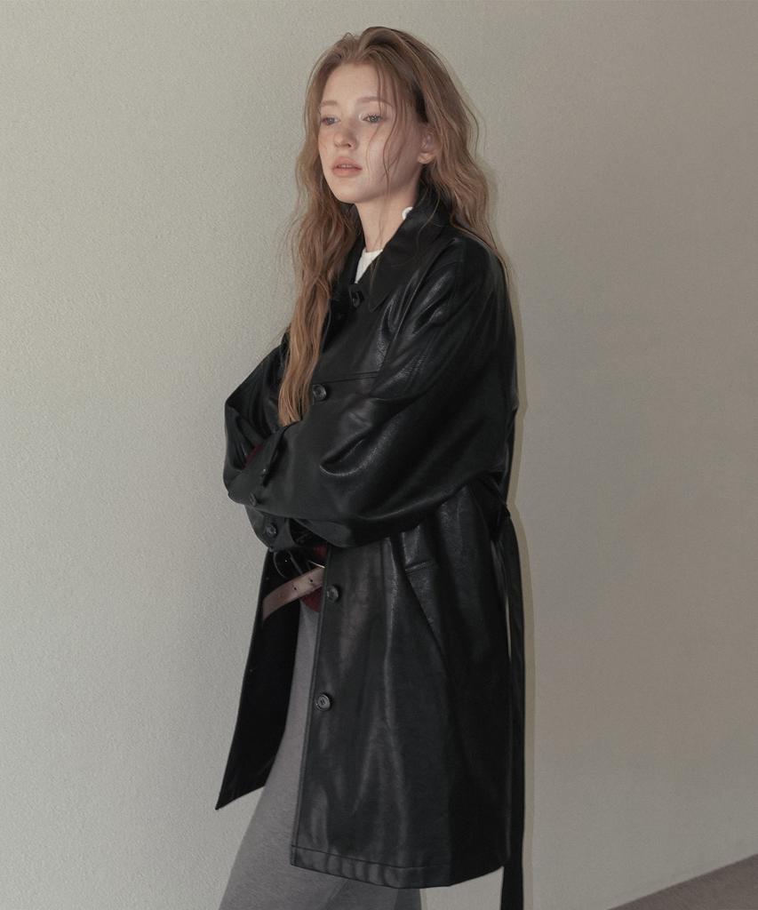 TWEE Theron Leather Trench Half Jacket (Strap Set)