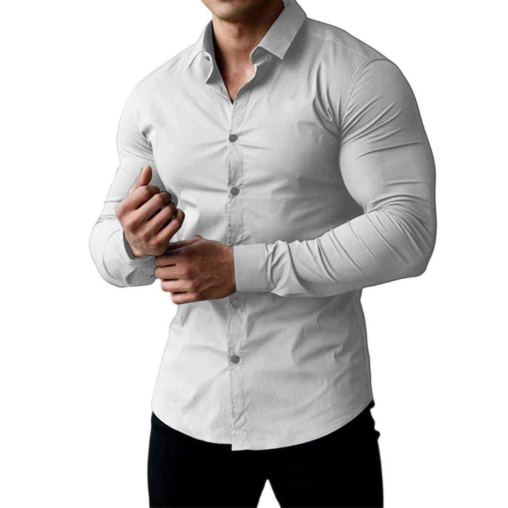 Men's  Sports  Fitness  Business  Leisure  Flip Collar  Long Sleeves  Shirt