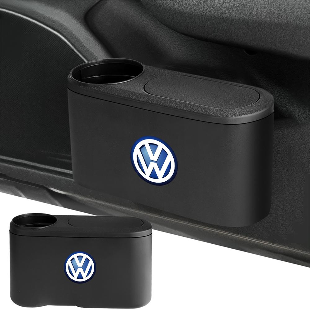 W181pcs ABS Car Trash Can Organizer Case Hanging Trash Bin For Volkswagen VW R Polo Passat Rline Golf 4 5 6 Tiguan Jetta GTI ID.3