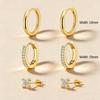 3 piece set Women's Hypoallergenic 14K Gold Plated Zircon Stud Earrings for Women Cartilage Multiple Ear Piercing Jewelry Gifts