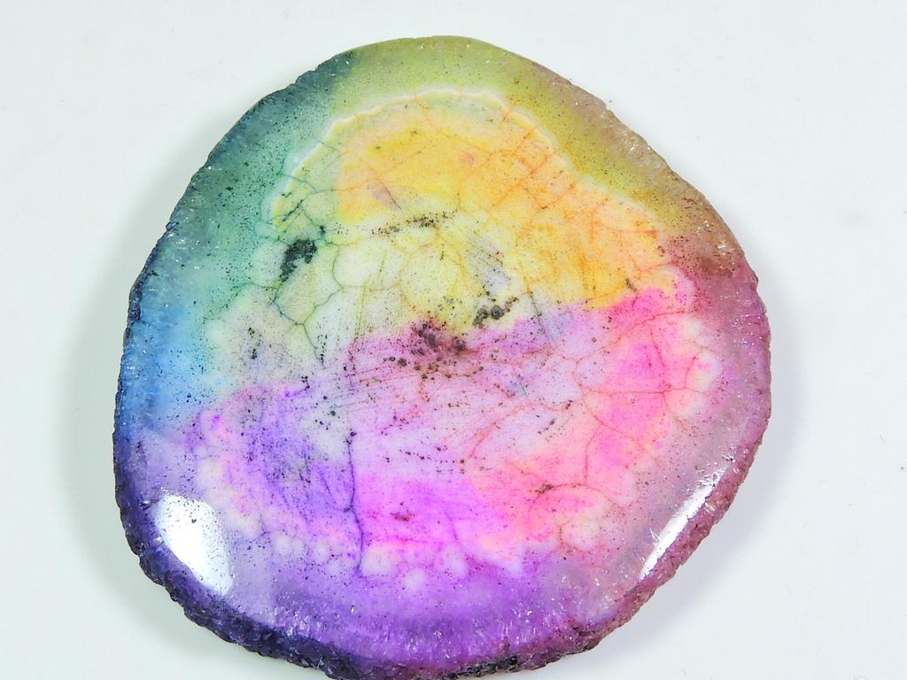 97Cts. Dyed Solar Druzy Agate Multi Colour Fancy Cabochon Loose Gemstone ET-30