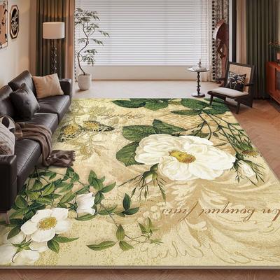 Nordic Light Luxury Home Bedroom Carpet Large Size Pastoral Flower Living Room Rugs Washable Lounge Rug Hotel Lobby Floor Mats