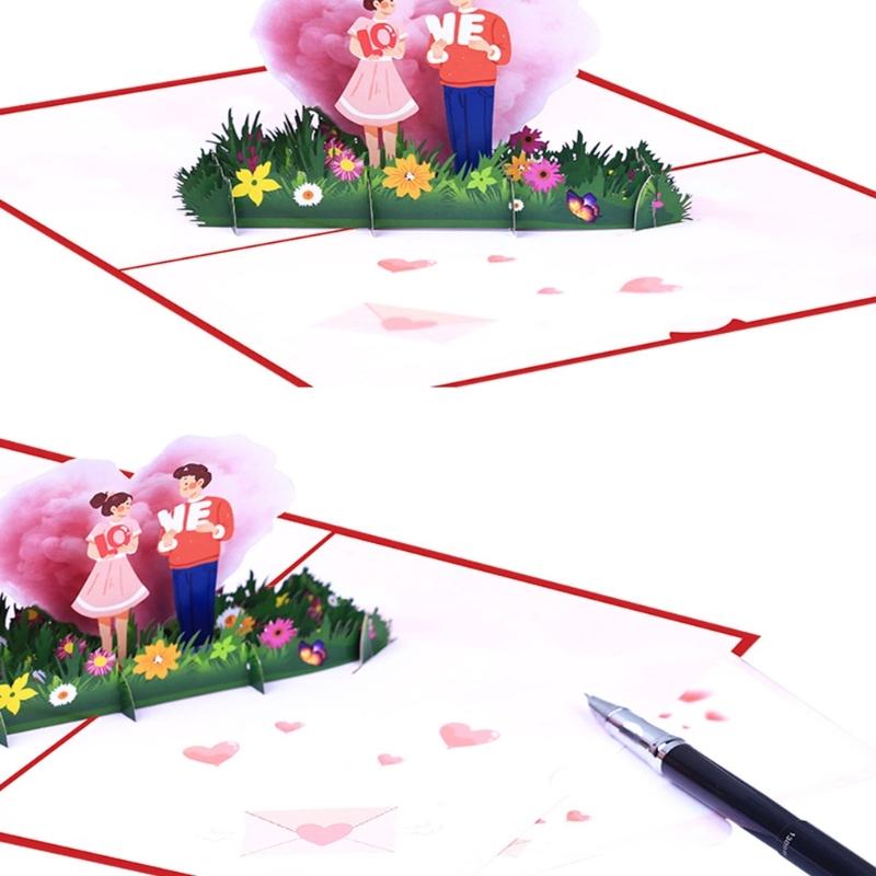 Handmade Heart Cloud Invitation Card Popup Greeting Card with Envelope Unique Valentine s Day Gift for Couple China Mainland