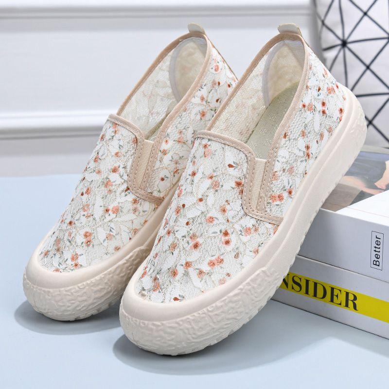 

Модные мокасины с цветочной вышивкой для женщин, летние дышащие сетчатые кроссовки на платформе, женские удобные повседневные туфли без застежек 40 оранжевый