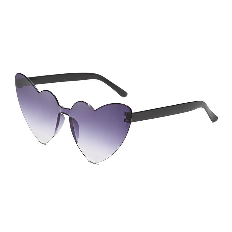 Thin peach heart sunglasses love sunglasses jelly color rimless heart type one-piece glasses candy color eyes