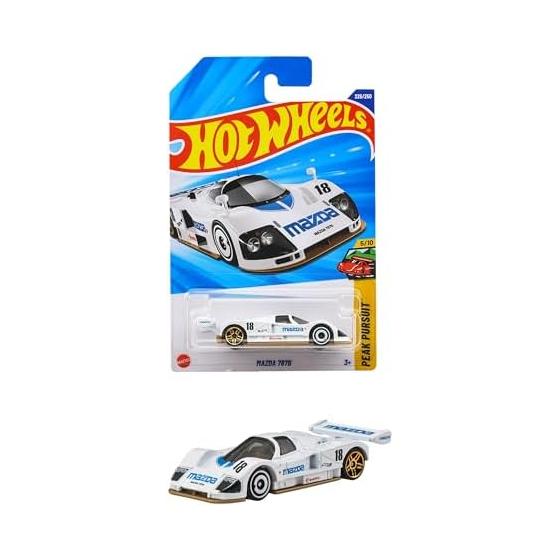 Hot Wheels Базовая машинка Mazda 787B Игрушечный автомобиль Мини-машинка для детей от 3 лет Белый JFN49