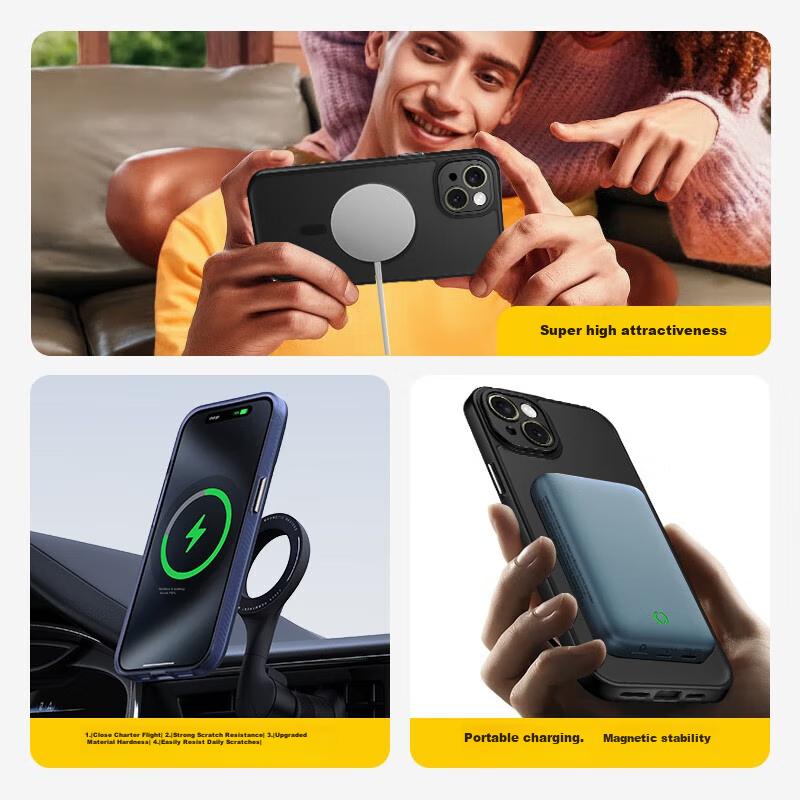 IPhone 13 Case, Apple 13 Protective Cover with Magnetic Wireless Charging, Frosted Anti-Drop Lens Full Protection Soft Edge Case, Matcha Green