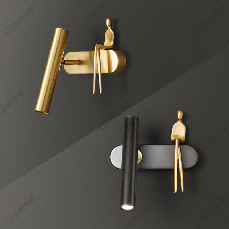 Creative Bedroom Wall Lamp Personality Postmodern Living Room Background Wall Light Luxury Bathroom Bedside Decor Wall Lamp