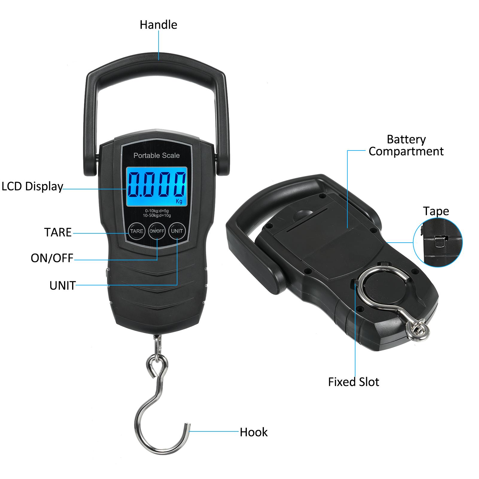 Newaner Digitale Kofferweegschaal - Max 50kg, LCD Display, Draagbaar
