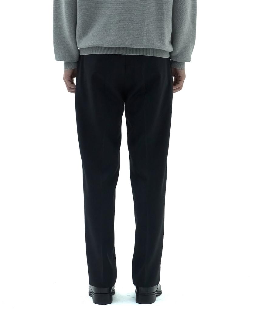 Neibieol Fine Wool No-Tuck Straight Pants - Black