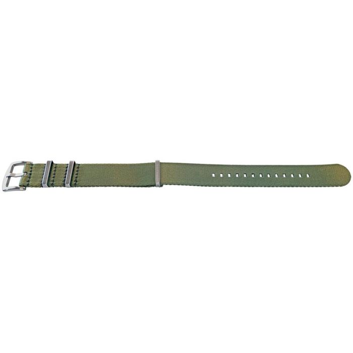 Bracelet montre - MY-MONTRE - Réglable 18 mm - Vert armée - Attaches acier brossé - Épaisseur 1,2 mm