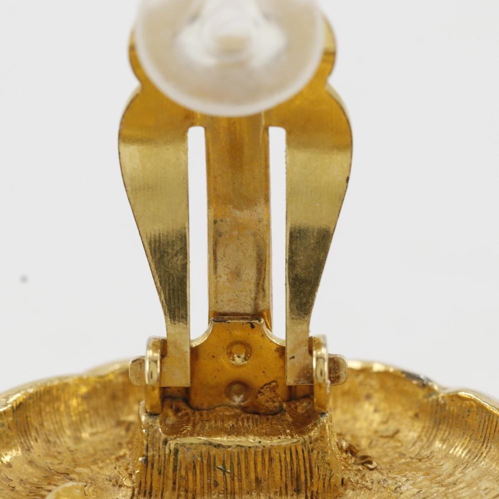 CHANEL COCO Mark Earring vintage Plated Gold 22.8g Women Used