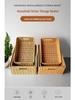 Japanese-Style Woven Rattan Storage Cabinet: Rectangular Organizer for Living Room, TV, Toys, Snacks