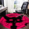 1PC Cat Night Office Round Area Rug, Mat Suitable For Office, Under Office Chairs Bedroom Living Room Home Decor, Room Deco