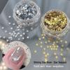 Japanese Style Silver Star Sequin Nail Art Decorations - Shiny, Mixed Size Five-Pointed Stars Nail Accessories