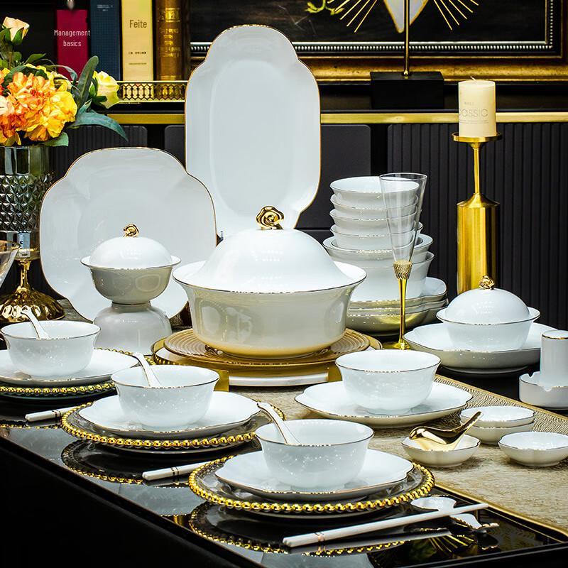 Jingqingfu Jingdezhen Premium Ceramic Dinnerware Set