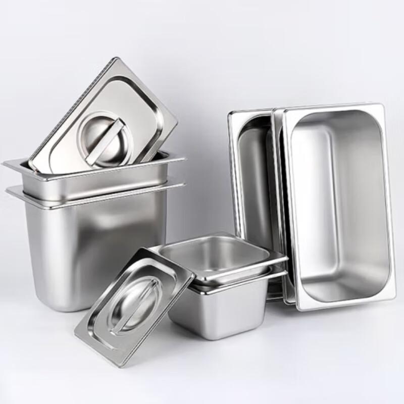 Stainless Steel 1/1 GN 4-Compartment Food Pan with Lid