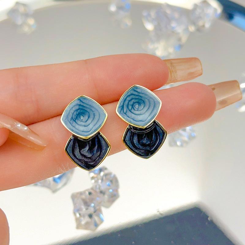 Elegant Floral Bow Earrings - High-End French Design for Women