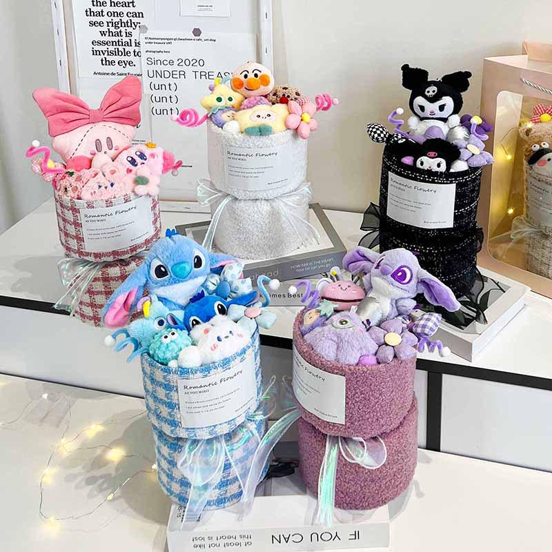 Kirby Sanrio Kuromi & Melody Plush Doll Bouquet - Perfect Christmas or Birthday Gift