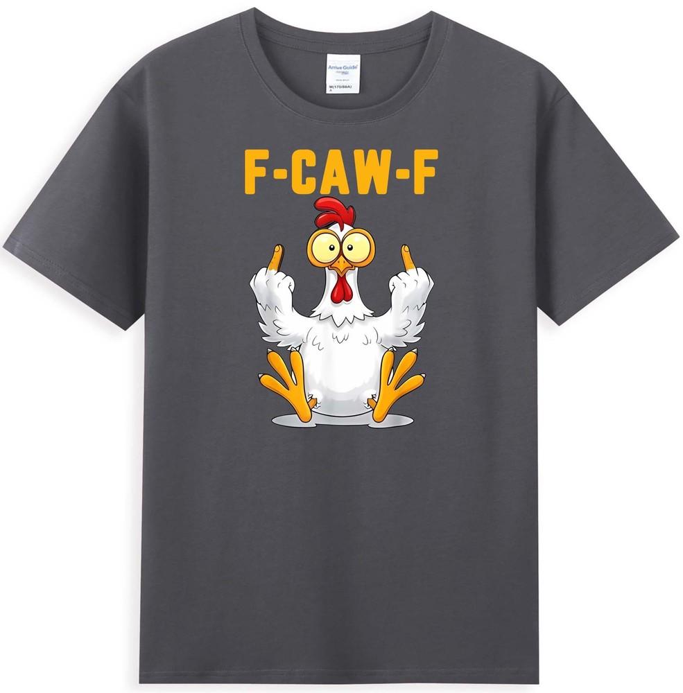 FCawF Funny Chicken Humor Fcawf Chicken Crow Rooster Meme Retro Unisexs TShirt