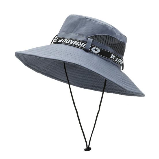 Men Outdoor Hat Letter Print Anti-UV Soft Casual Fishing Fisherman for Adult