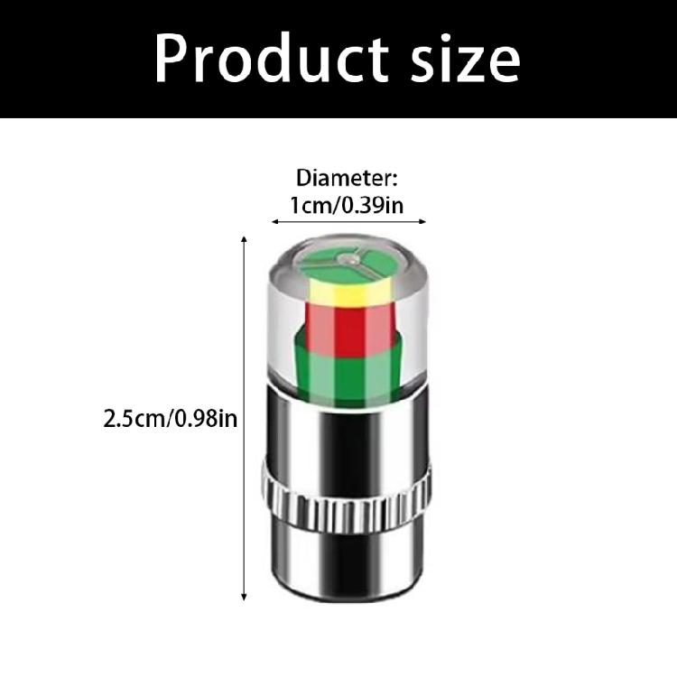 Leakproof Tire Valves Caps Car Tire Pressure Indicator Easy Installation Alert Monitoring Valves Cap Sensor