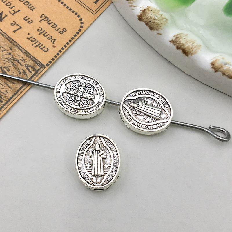 Vintage Silver Alloy Bracelet Pendant for DIY Jewelry Making