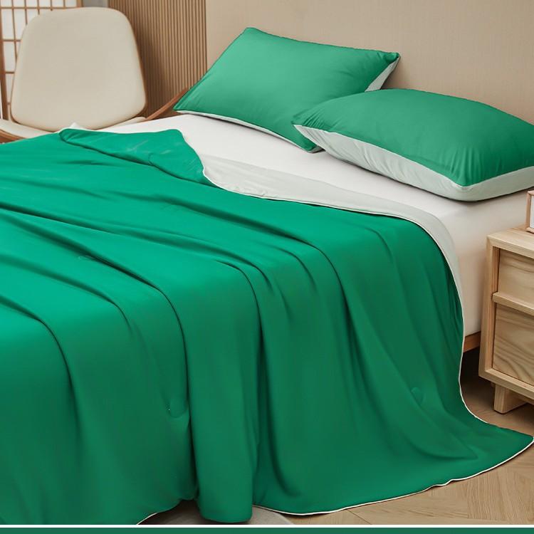 

Прохладное одеяло-полотенце из ледяного шелка, летнее тонкое офисное однотонное диванное одеяло, цветовая комбинация, летнее прохладное одеяло-покрывало для кондиционера 150x200cm зелёный