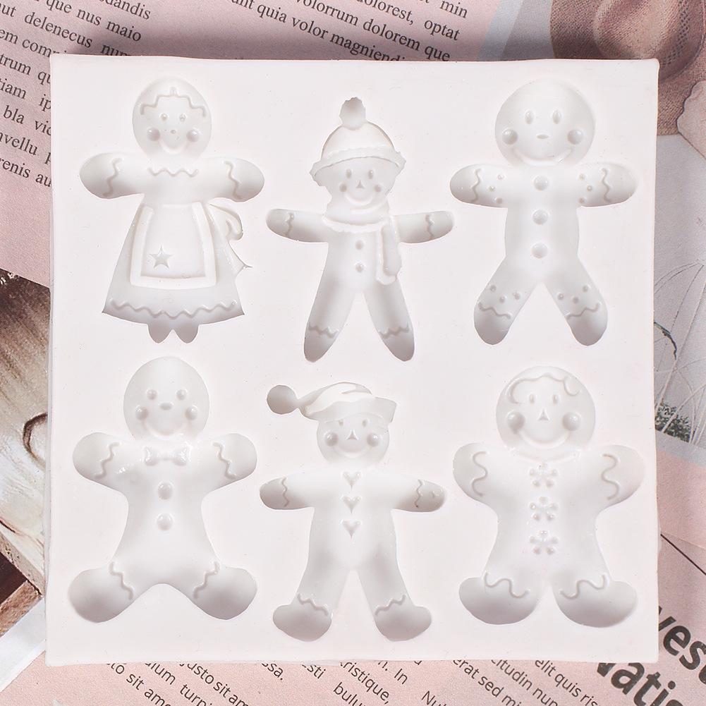 1Pc Gingerbread Man Christmas Series Mold Food Grade Silicone Mold Chocolate Candy Clay Mold Kitchen Cooking Tools