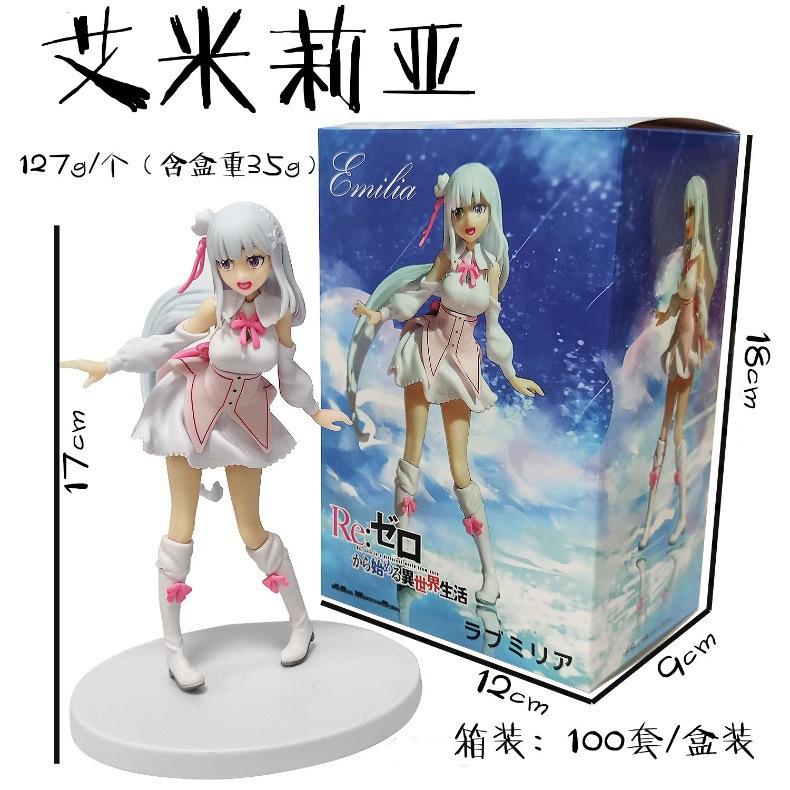 17cm Re: Zero Starting Life In Another World Anime Action Figure Emilia Action Figures Kawaii Goddess Collection Model Toys
