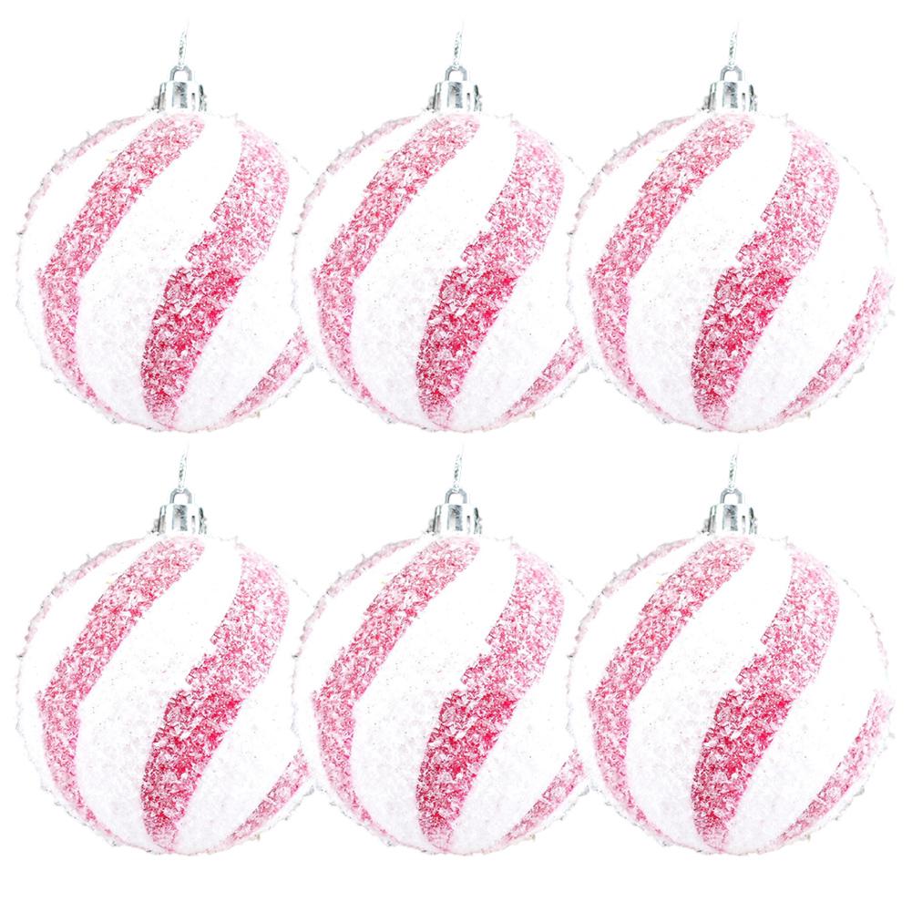 Decorative Christmas Ornaments Pink Sequin Christmas Balls Easy To Hang For Handmade DIY Projects Convenient Metal Hoop