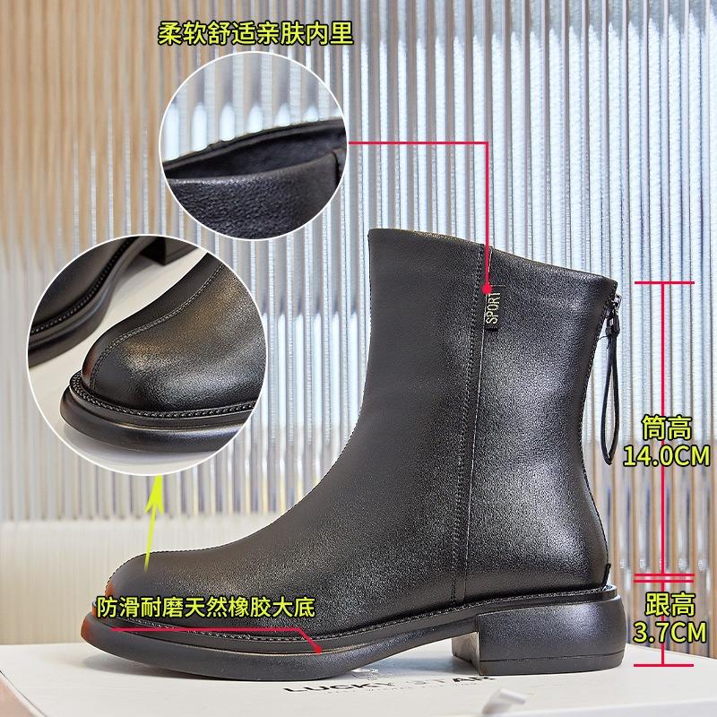 Leather Martin boots women's autumn new retro velvet short boots retro women's boots versatile boots women