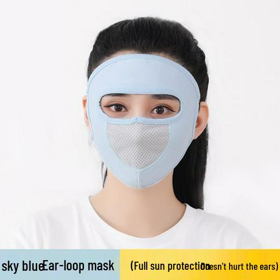 Women’s Anti-UV Breathable Ice Silk Face Mask - Sunshade and Eye Corner Protector 3D Hat