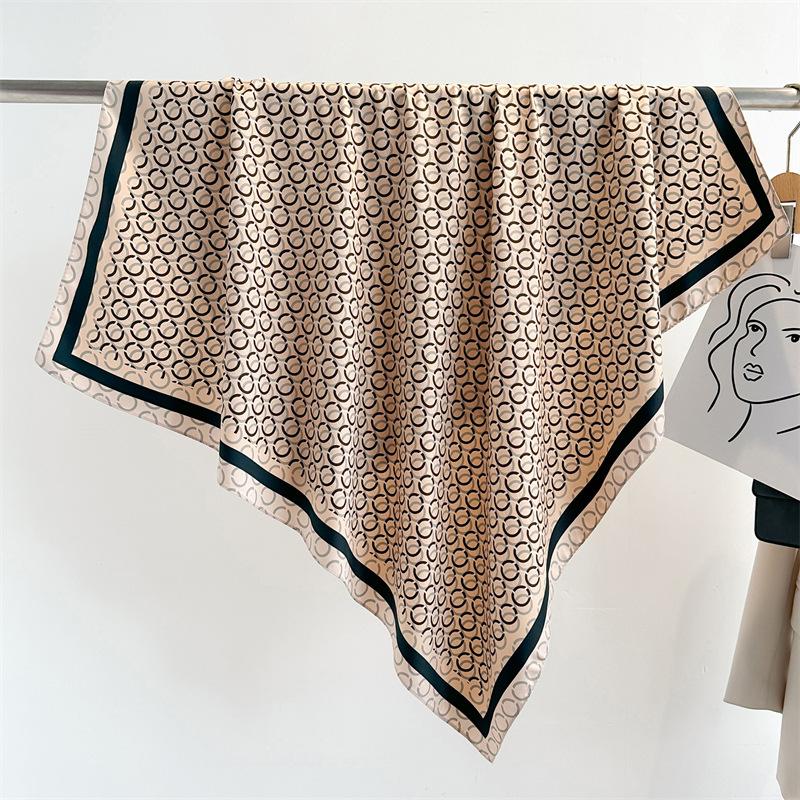 New arrival ring printing scarf 90cm large square scarf twill silk scarf 90x90cm