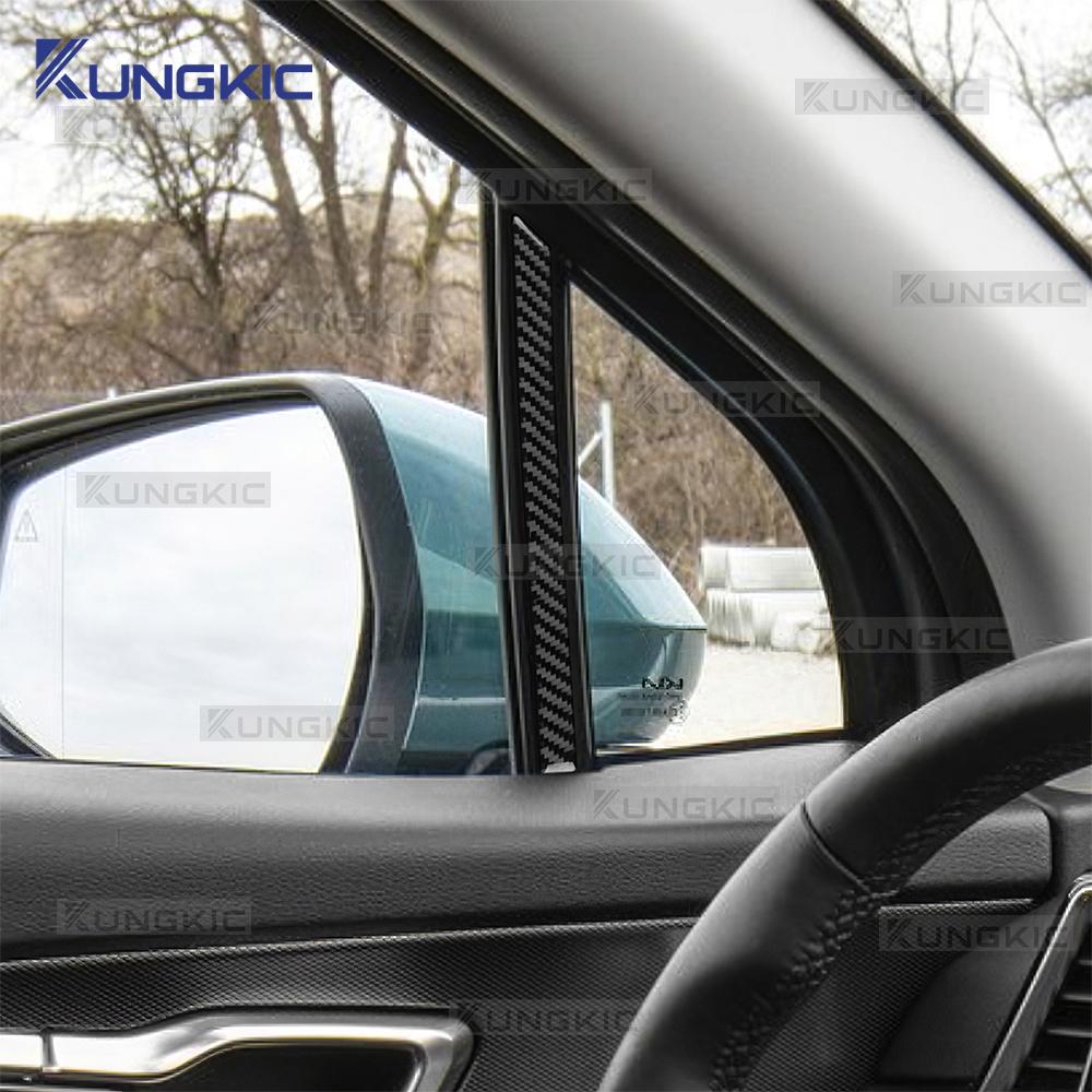 Real Soft Carbon Fiber Sticker For Kia Sportage NQ5 2022 2023 2024 2025 LHD RHD Car A-pillar Side Decor Trim Accessories