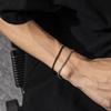 Punk Trendy Simple Square Pearl Chain Bracelet Cool Men's Trendy Double Layer Stacked Spray Paint Men's Bracelet