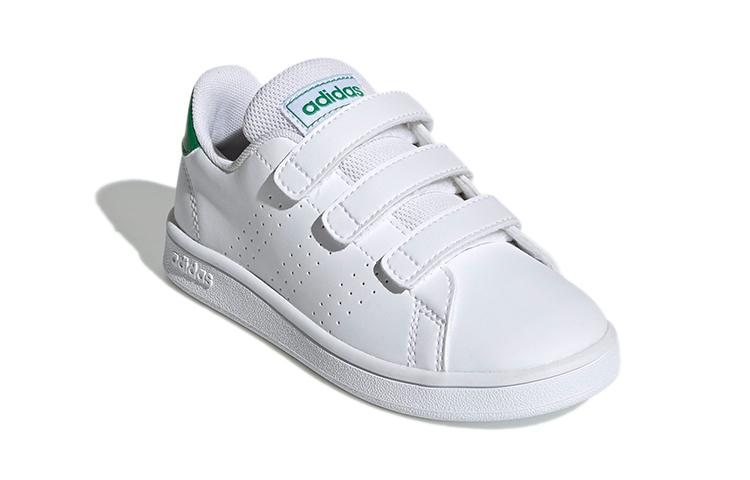 Adidas Neo ADVANTAGE Synthetic Leather Comfortable Low top Kids' Skateboarding Shoes White Children Aged 3 7 Years Old EF0223