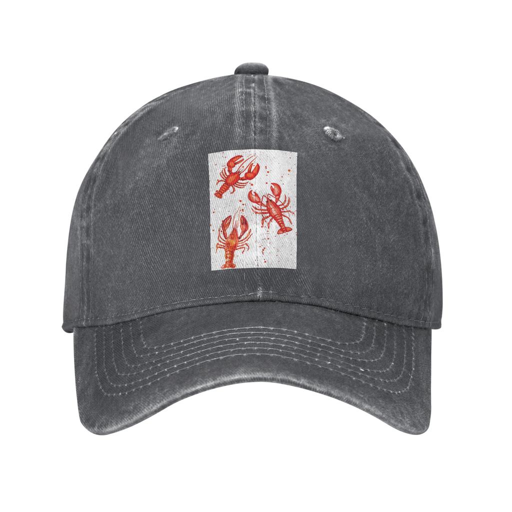 Lobsters And Lobster Seafood Festival Denim Fabric Cap Casual Baseball Caps Adjustable Hat Summer Unisex Baseball Hats