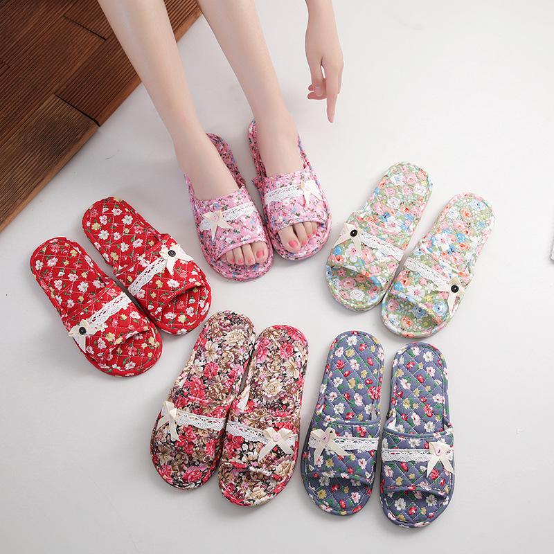 

Women s Soft Sole Wooden Floor Slippers: Indoor Silent, Two-Layer Cloth for Summer to Winter Size 44 (fits 40-44)