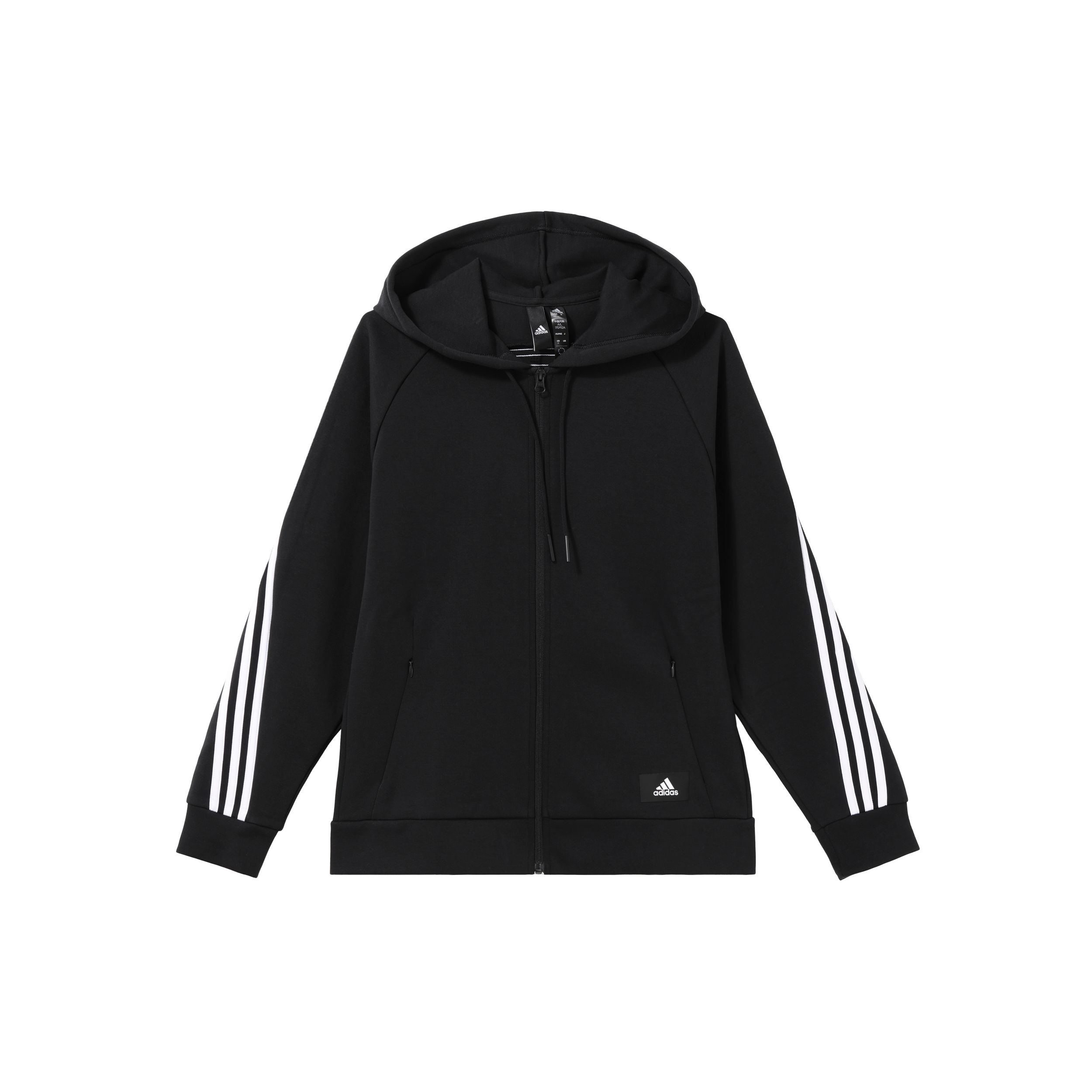 adidas Women s Sportswear Future Icons 3-Stripes Full-Zip Hooded Jacket Black H57287 XS