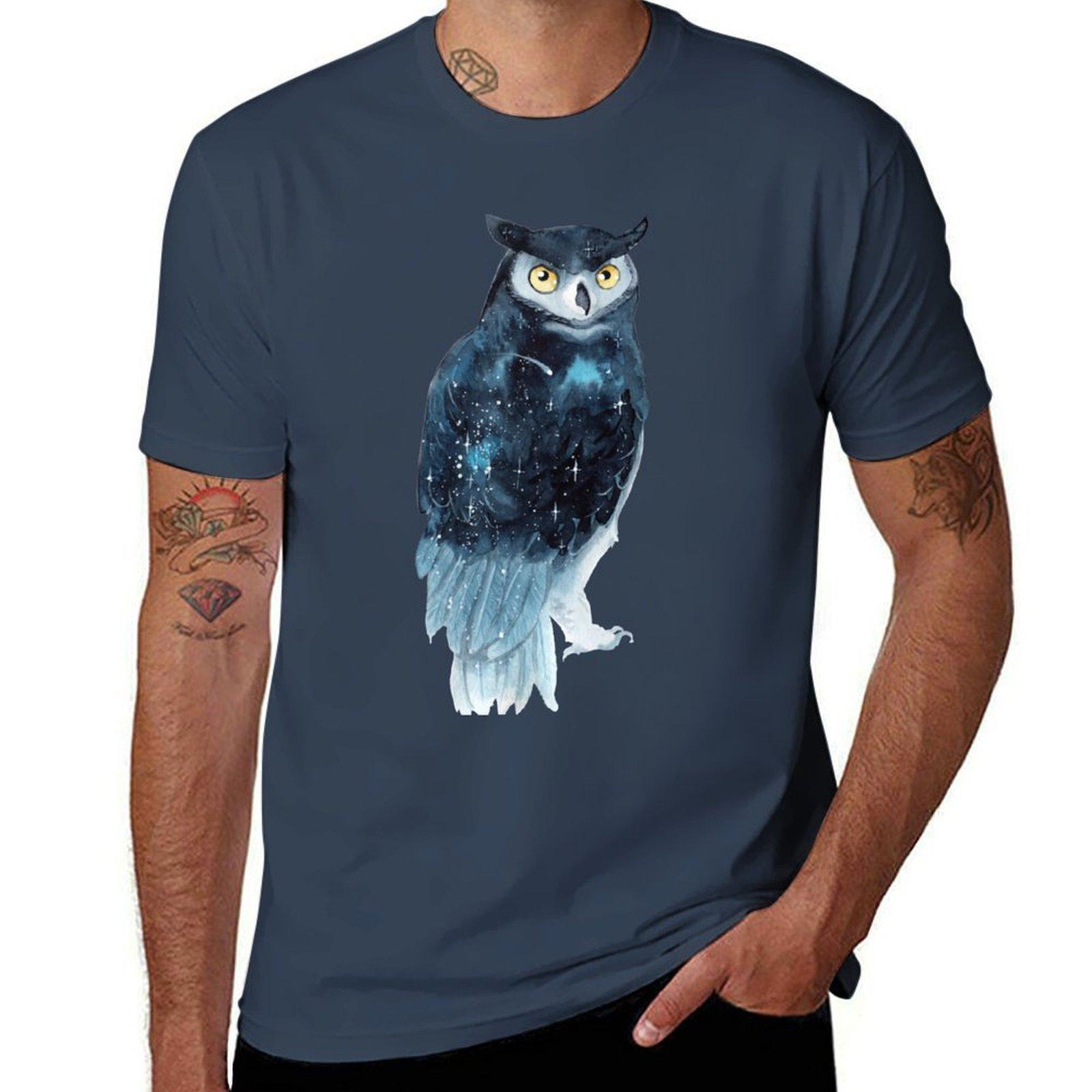 Galaxy Owl TShirt Big and Tall Loose Fit TShirt S