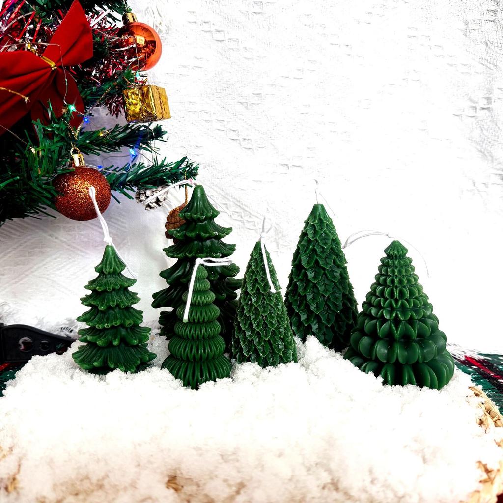 Christmas Macaron Colorful Creative Christmas Tree Shape Candle Christmas Gift Christmas Candle Candle Ornament